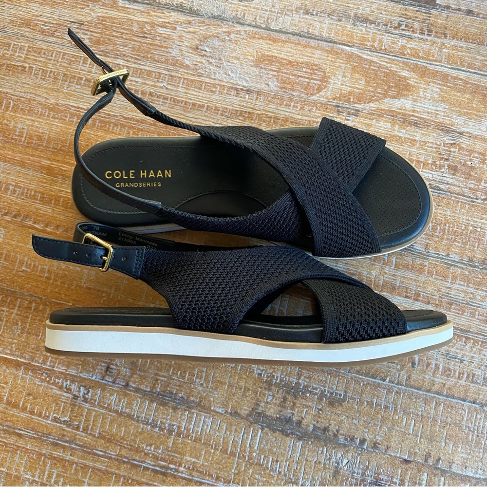 Cole Haan Grandseries Mikaela Stitchlite Sandals Blac… Gem